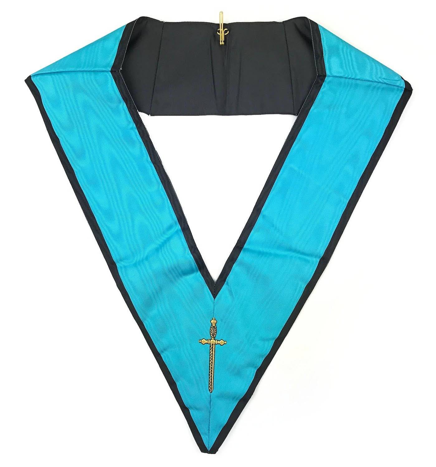 Officers Memphis Misraim French Regulation Officer Collar Set - Turquoise Blue Moire - Bricks Masons