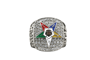 OES Ring  - Order Of The Eastern Star Sterling Silver - Bricks Masons