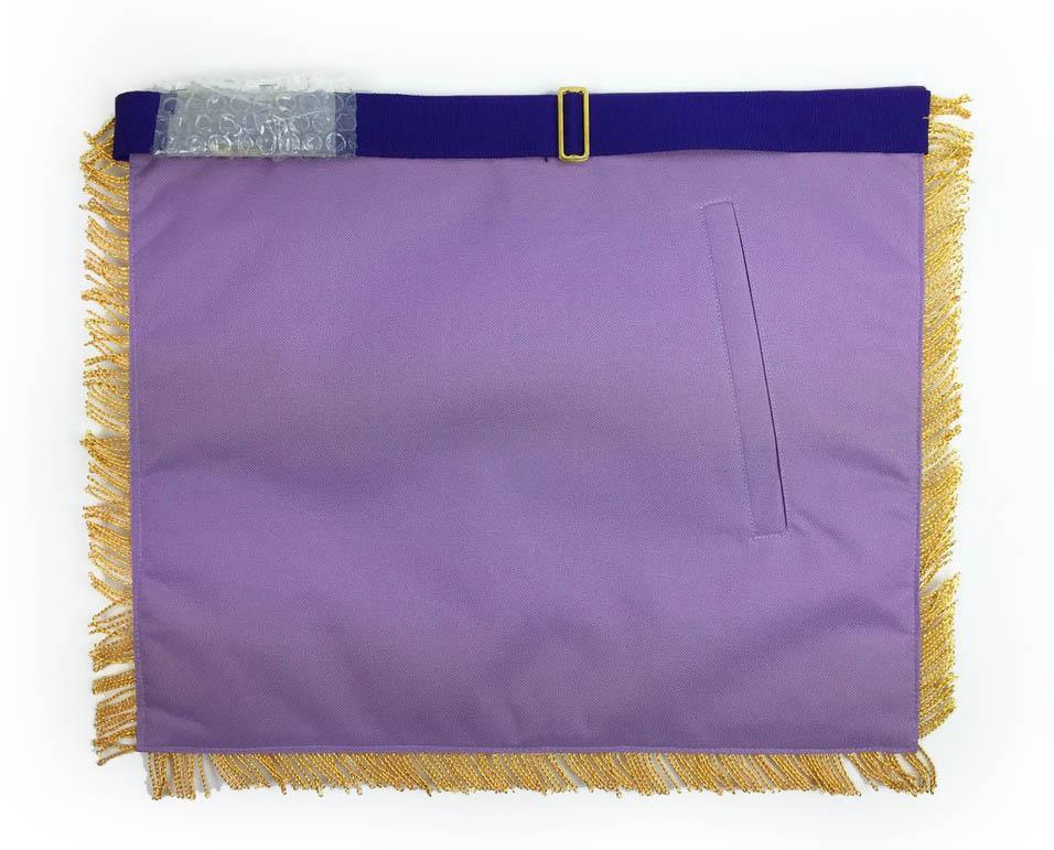 Past Master Blue Lodge Apron - White & Purple with Gold Fringe - Bricks Masons