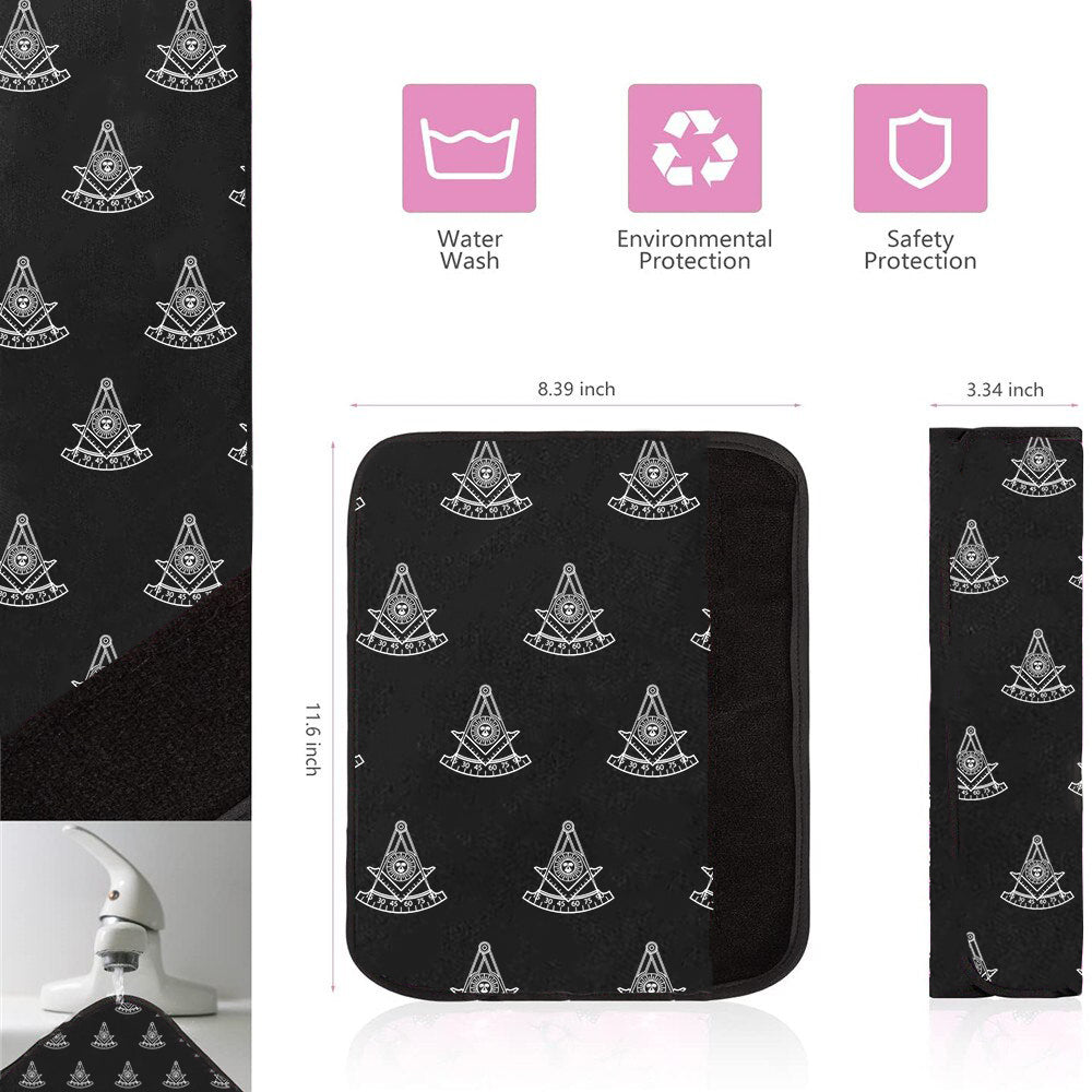 Past Master Blue Lodge California Regulation Seatbelt Cover - White & Gold - Bricks Masons