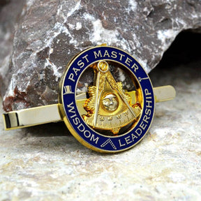 Past Master Blue Lodge Tie Bar - WISDOM LEADERSHIP Gold - Bricks Masons