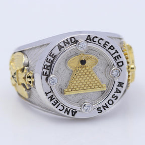 32nd Degree Scottish Rite Ring - Ancient Free And Accepted Masons Sterling Silver