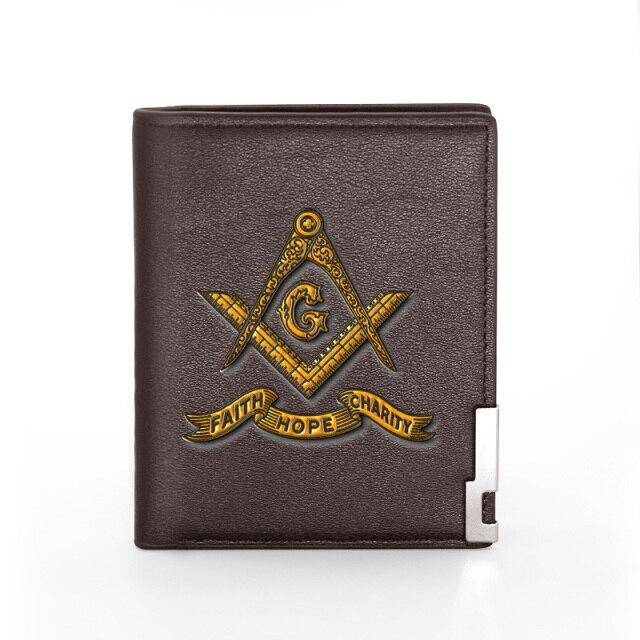 Master Mason Blue Lodge Wallet - With Credit Card Holder (Brown/Black)