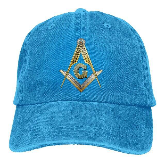 Master Mason Blue Lodge Baseball Cap - Compass and Square G Adjustable