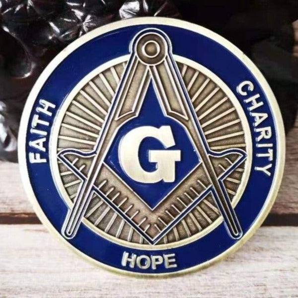 Master Mason Blue Lodge Car Emblem - FAITH HOPE CHARITY