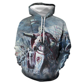 Knights Templar Commandery Hoodie - Blue & Red