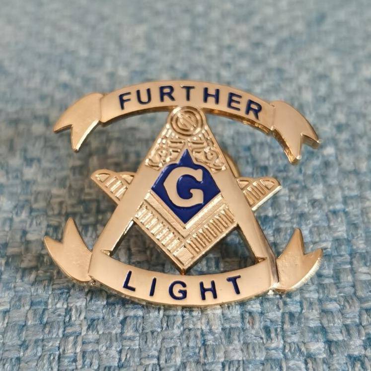 Master Mason Blue Lodge Lapel Pin - Further Light Square and Compass G