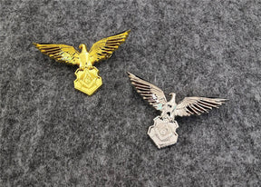 Master Mason Blue Lodge Lapel Pin - Eagle Dividers Trisquare Silver & Gold