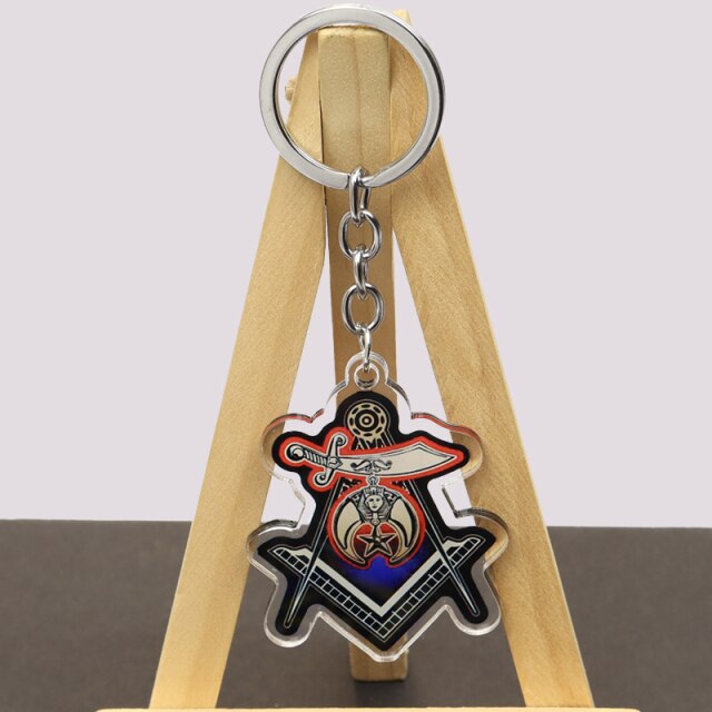 Master Mason Blue Lodge Keychain - Multiple Colors Square and Compass G - Bricks Masons