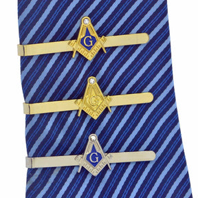 Master Mason Blue Lodge Tie Bar - Golden Square and Compass G