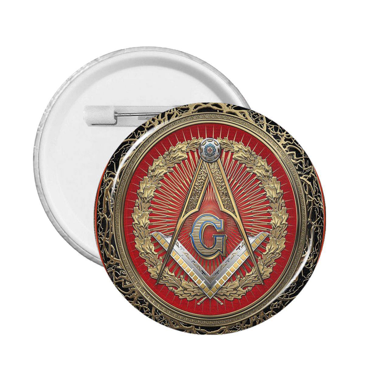 Master Mason Blue Lodge Brooch - Square and Compass with G