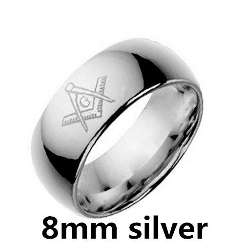 Master Mason Blue Lodge Ring - Le Baiser Square & Compass Smooth Round