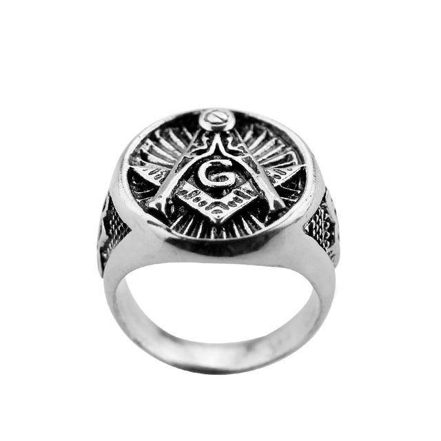 Master Mason Blue Lodge Ring - Silver Color Signet