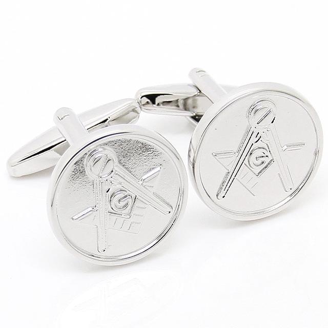 Master Mason Blue Lodge Cufflink - Silver & Gold Symbol