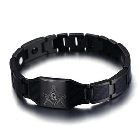 Master Mason Blue Lodge Bracelet - Black Magnetic Stainless Steel