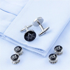 Master Mason Blue Lodge Tuxedo Stud - Gold or Silver 4, 6 Pieces Set