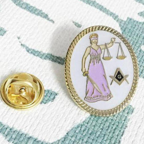 Masonic Lapel Pin - Lawyer Justice Lady