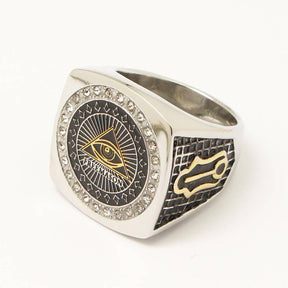 Eye Of Providence Ring - Eye of Horus Pyramid Silver Gold