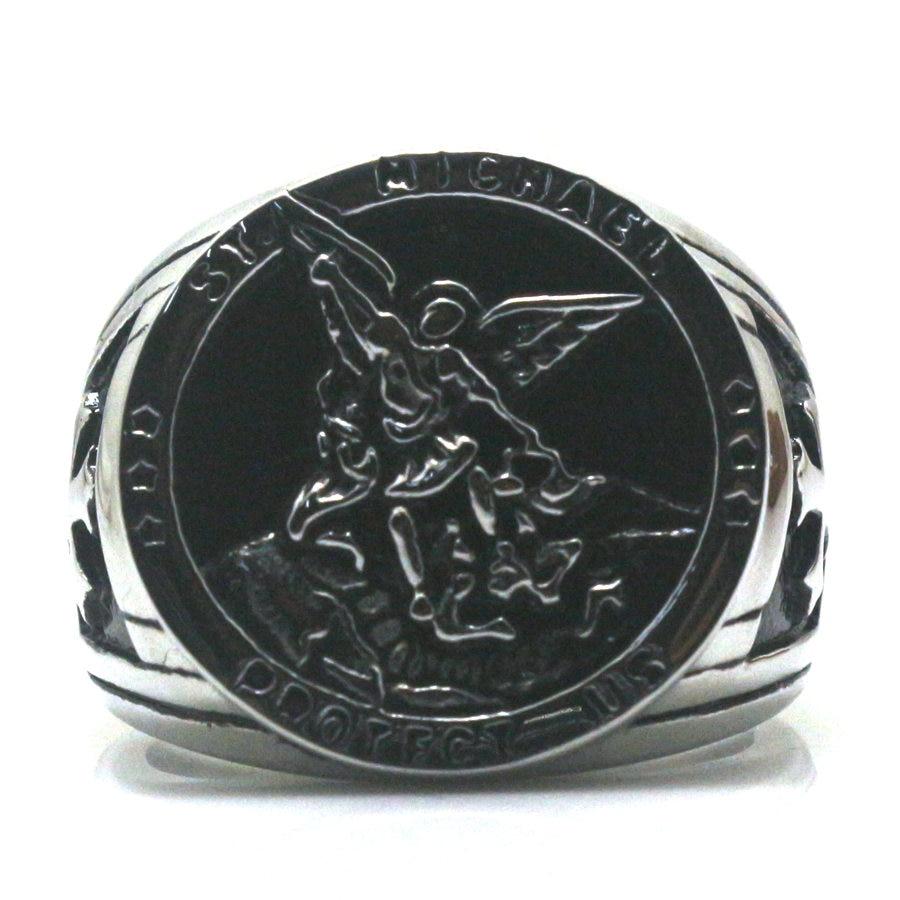 Knights Templar Commandery Ring - St. Michael Protect Us (Gold and Silver)