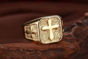 Knights Templar Commandery Ring - Signet Gold/ Silver