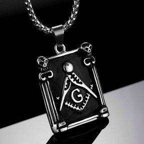 Master Mason Blue Lodge Necklace - Pillars Square Compass G