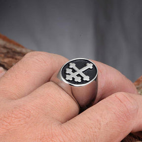 Knights Templar Commandery Ring - Cross Signet Silver