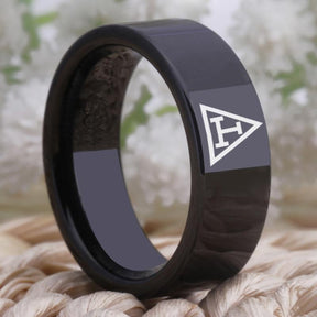 Royal Arch Chapter Ring - Black Tungsten Personalizable - Bricks Masons