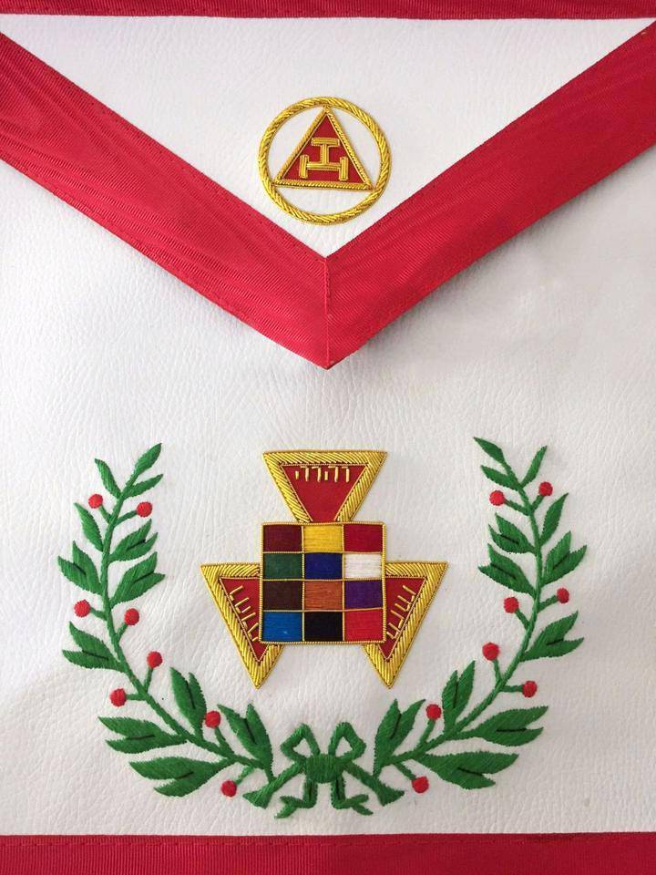 Past High Priest Royal Arch Chapter Apron - Red Hand Embroidered