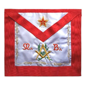 Master Mason Scottish Rite Apron - Red Moire MB Flaming Star