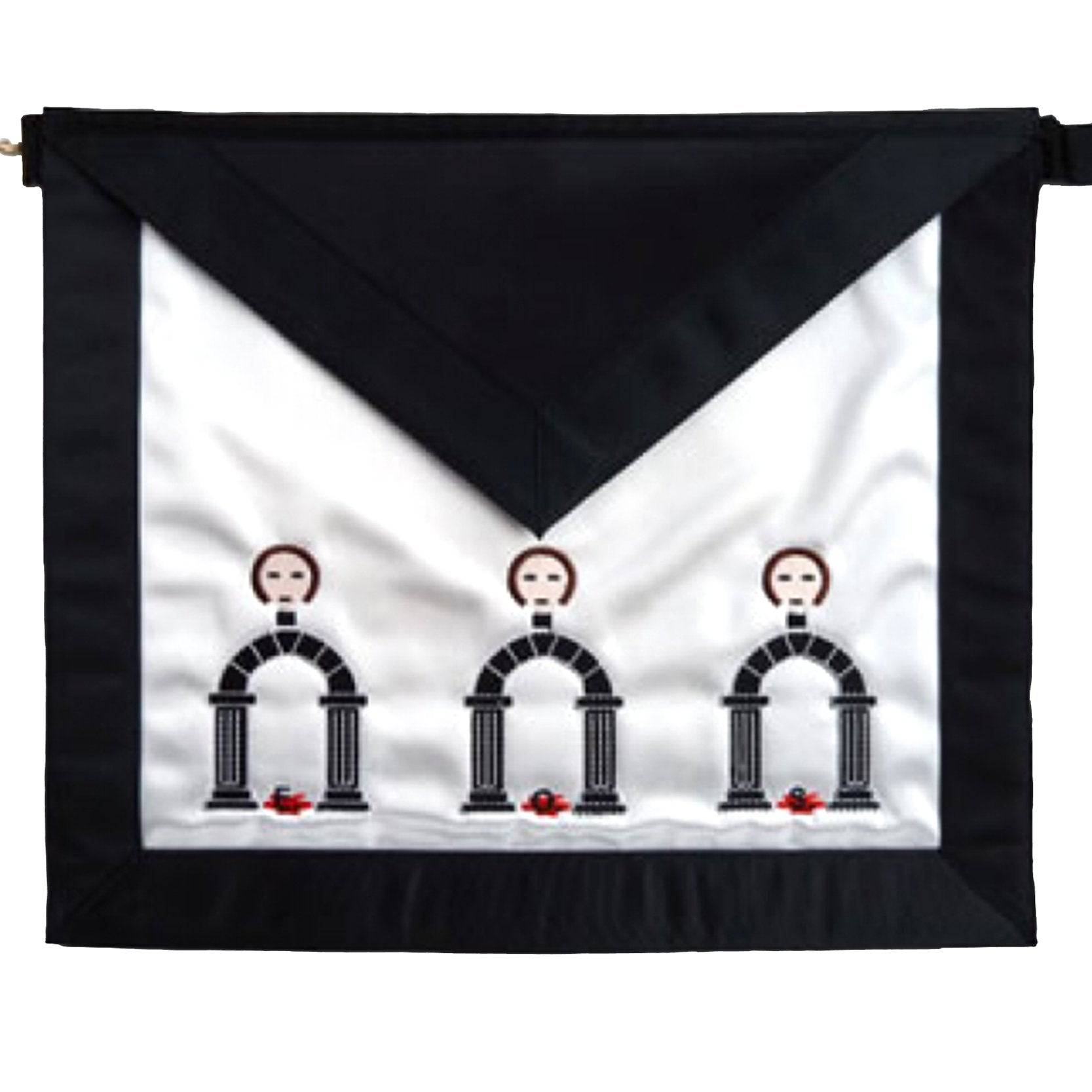 10th Degree Scottish Rite Apron - White with Black Embroidery