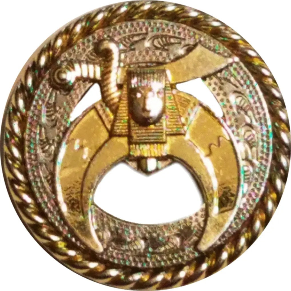 Shriners Concho - Gold With Mounting Screw (1 1/4 Inches) - Bricks Masons