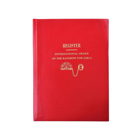 International Order of The Tainbow For Girls Register - Red Cover With Customizable Pages - Bricks Masons