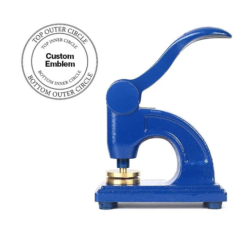 Royal Arch Chapter Seal Press - Long Reach Blue Color With Customizable Stamp - Bricks Masons