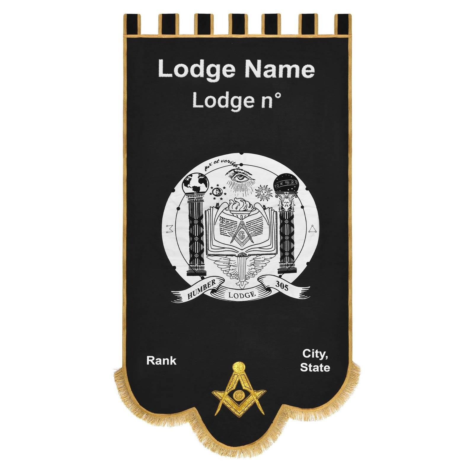 Master Mason Blue Lodge Banner - Machine Embroidery Fully Customizable