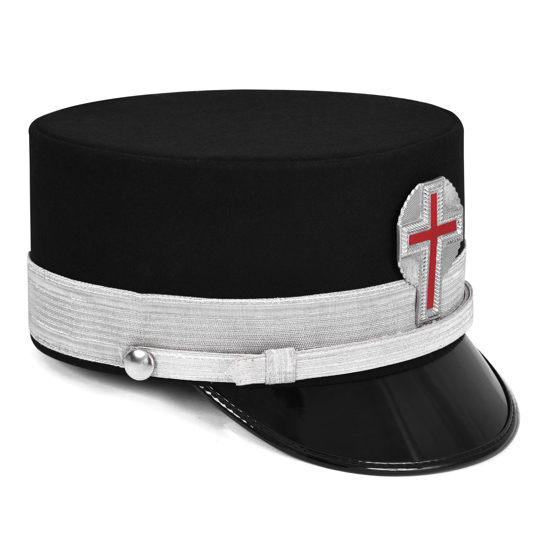 Past Commander Knights Templar Commandery Fatigue Cap - Silver Metal Embroidered with Rays (Copy) - Bricks Masons
