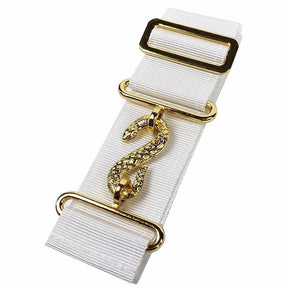 Universal Apron Belt Extender - White Belt with Silver/Gold Clasp - Bricks Masons