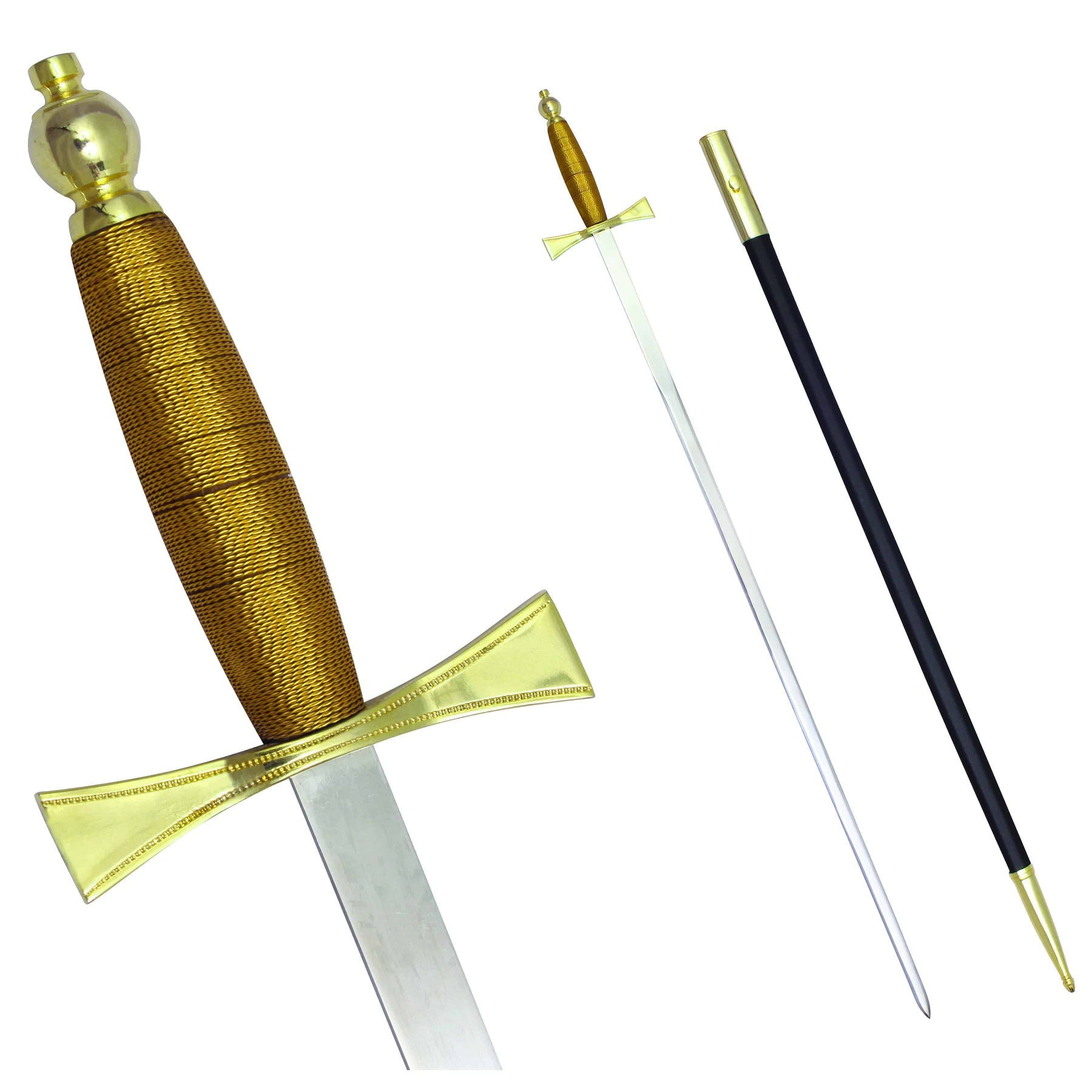 Universal Sword - Brown Gold Hilt and Black Scabbard - Bricks Masons