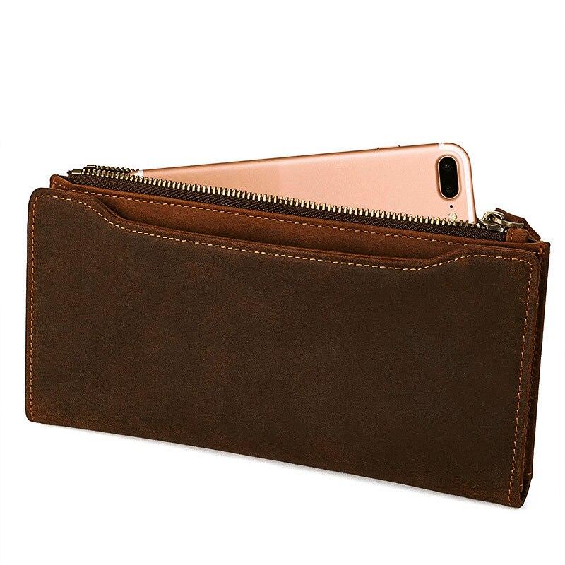 Widows Sons Wallet - Genuine Leather & Credit Card Holder Zipper Brown - Bricks Masons