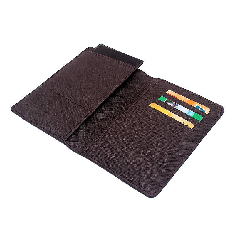 Widows Sons Wallet - Skull and Bones PU Leather Passport & Credit Card Holder (Black/Brown) - Bricks Masons