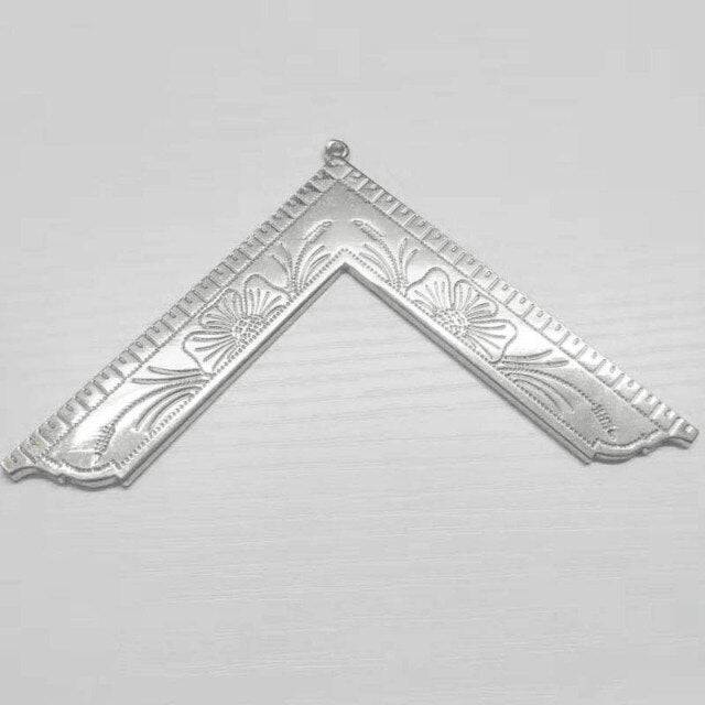 Worshipful Master Blue Lodge Officer Collar Jewel - Silver Plated - Bricks Masons