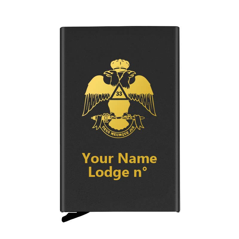 33rd Degree Scottish Rite Credit Card Holder - Wings Down Various Colors - Bricks Masons