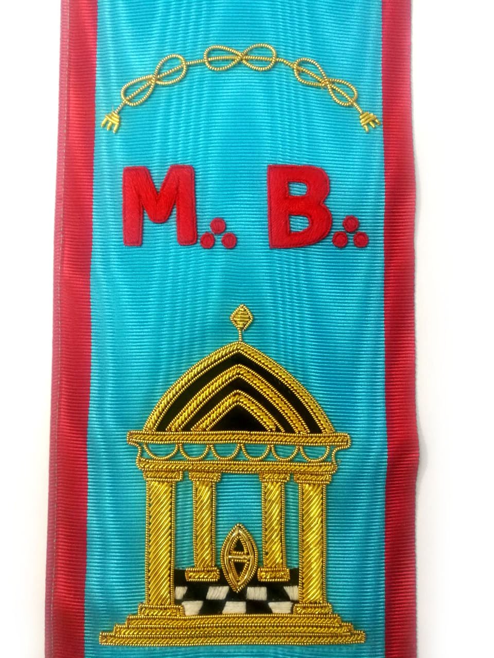 Master Mason Scottish Rite Sash - 3 Stars Bullion Embroidery - Bricks Masons