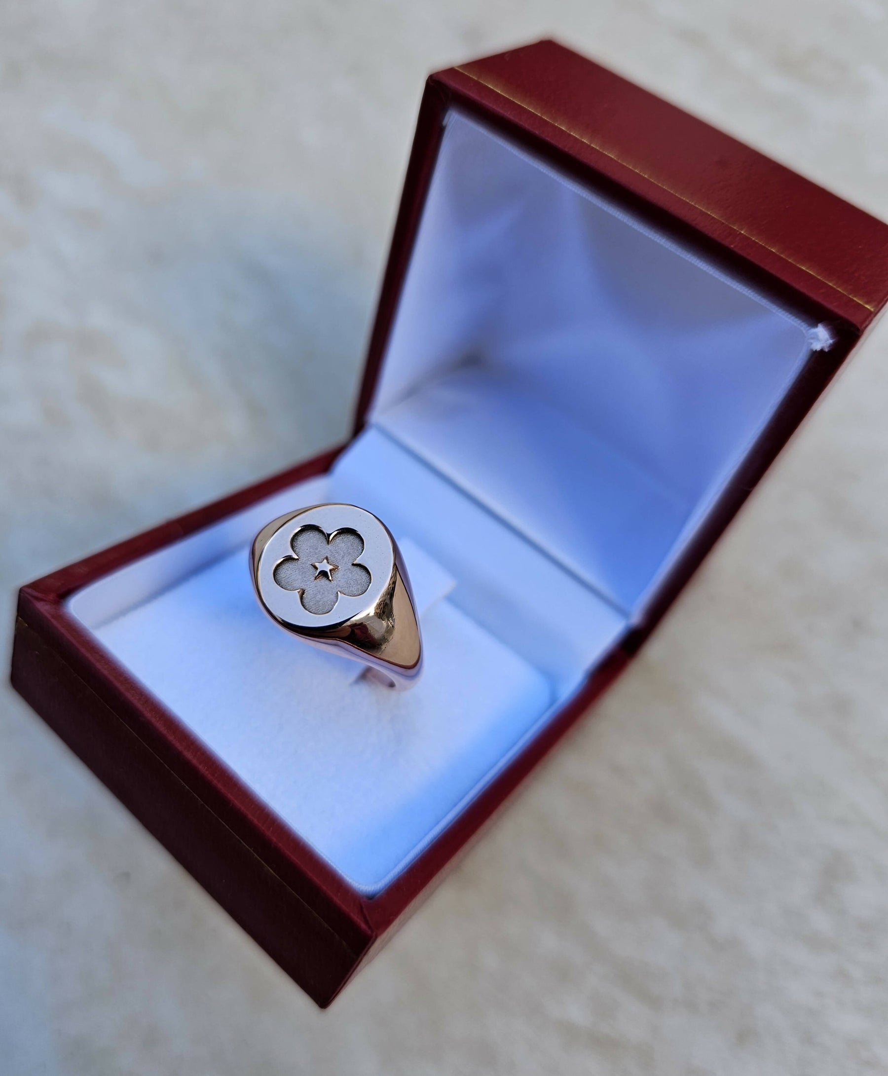 Masonic Ring - Forget Me Not 9K Rose Gold - Bricks Masons