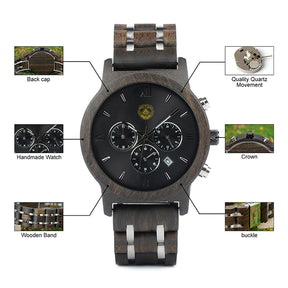 Grand Master Blue Lodge Wristwatch - Various Wood Colors - Bricks Masons