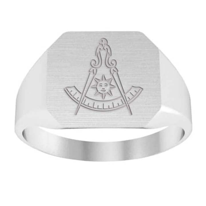 Past Master Blue Lodge California Regulation Ring - Sterling Silver - Bricks Masons