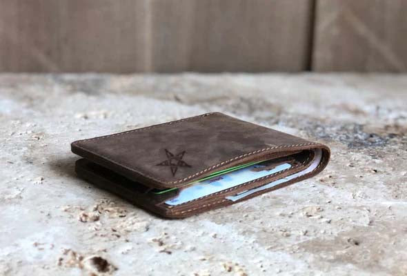 OES Wallet - Handmade Leather - Bricks Masons