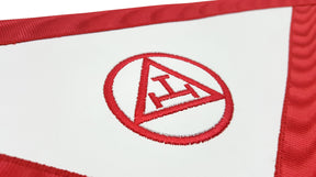 Scribe Royal Arch Chapter Apron - Red Machine Embroidery - Bricks Masons