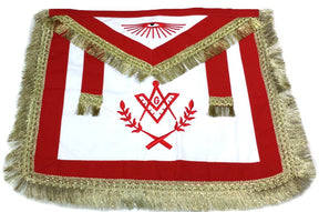 Master Mason Blue Lodge Regalia Set - Red & White with Fringe - Bricks Masons