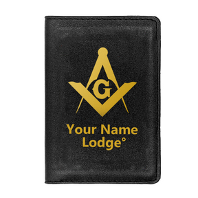 Master Mason Blue Lodge Wallet - Black & Brown - Bricks Masons