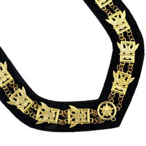 32nd Degree Scottish Rite Chain Collar - Gold on Black Velvet - Bricks Masons